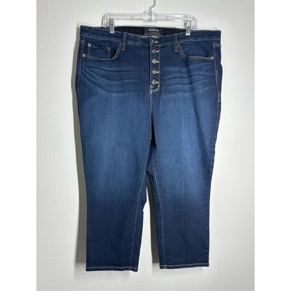 Torrid Crop Sky High Skinny Premium Stretch High Rise Jean Dark Wash Size 24